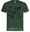 Мужская футболка Смешные котики Темно-зеленый фото