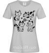 Женская футболка Смешные котики Серый фото