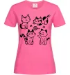 Женская футболка Смішні котики Ярко-розовый фото