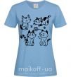 Жіноча футболка Смешные котики Блакитний фото