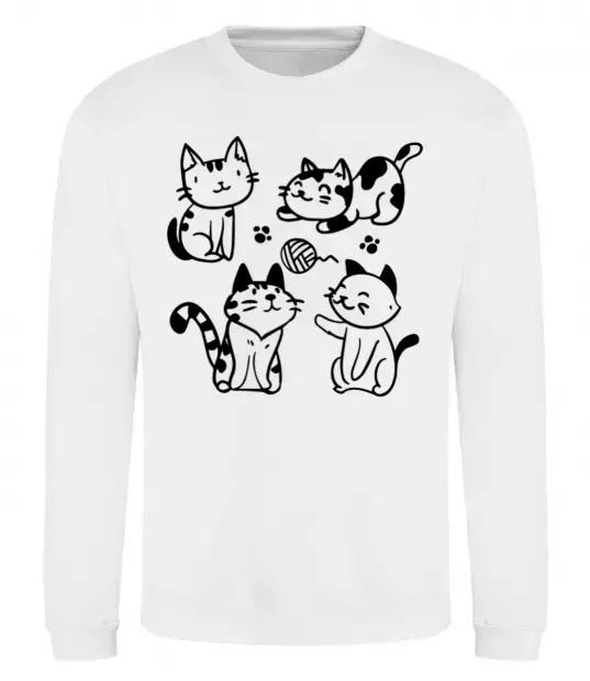 Світшот Смішні котики Білий фото