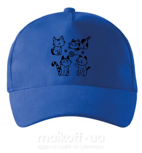 Кепка Смешные котики Яскраво-синій фото