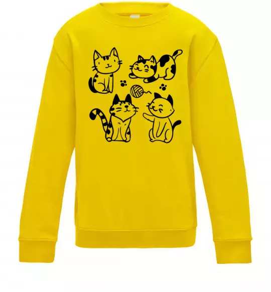 Дитячий світшот Смішні котики Сонячно жовтий фото