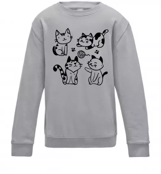 Дитячий світшот Смішні котики Сірий меланж фото