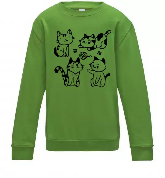 Дитячий світшот Смішні котики Лаймовий фото