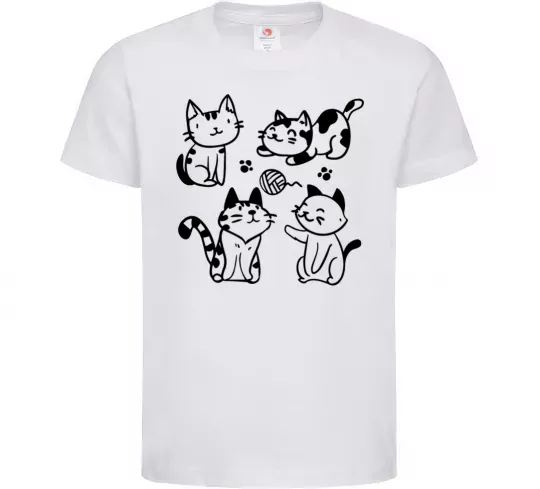 Детская футболка Смішні котики Белый фото