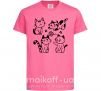 Детская футболка Смешные котики Ярко-розовый фото