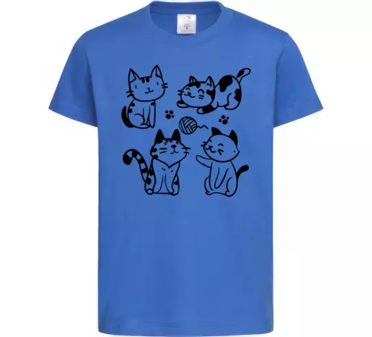 Детская футболка Смішні котики Ярко-синий фото