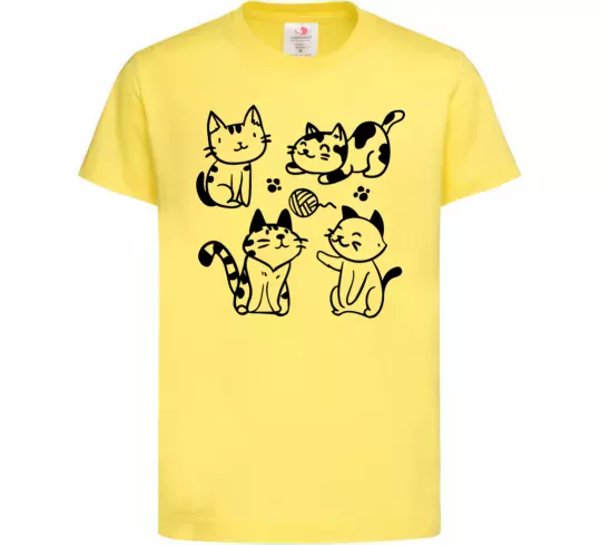 Детская футболка Смішні котики Лимонный фото