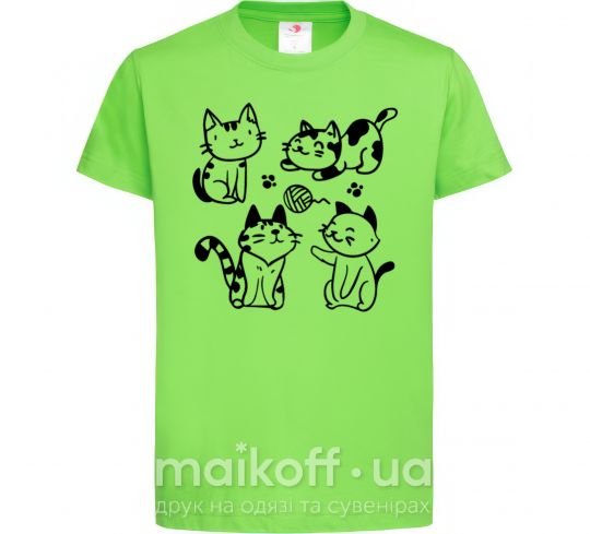 Детская футболка Смешные котики Лаймовый фото