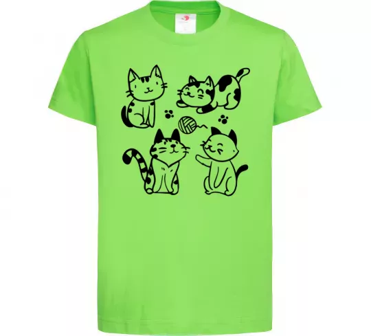 Детская футболка Смішні котики Лаймовый фото