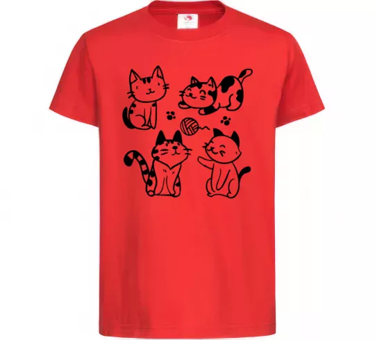 Детская футболка Смішні котики Красный фото
