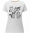 Жіноча преміум футболка Смішні котики Білий фото
