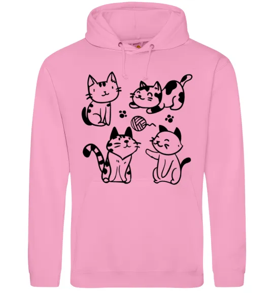 Женская толстовка (худи) Смішні котики Розовый фото