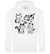 Женская толстовка (худи) Смішні котики Белый фото