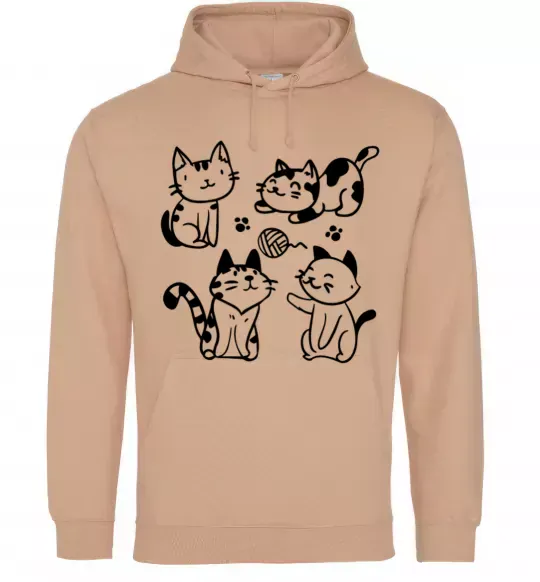 Женская толстовка (худи) Смішні котики Песочный фото