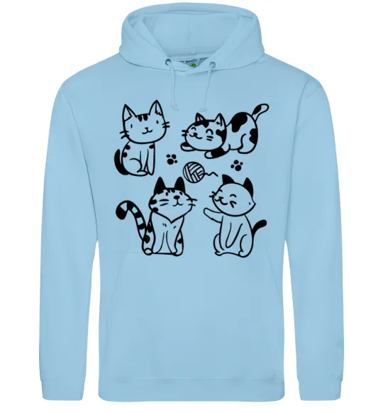 Женская толстовка (худи) Смішні котики Голубой фото