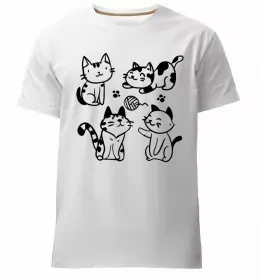 Мужская премиум футболка Meow Белый фото