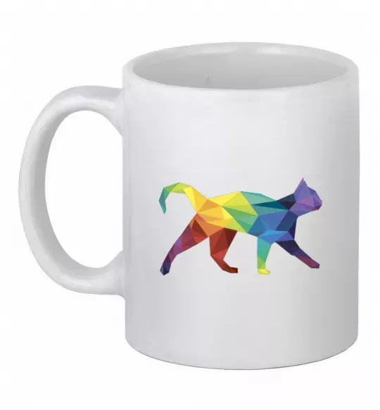 Чашка керамічна Яскравий кіт Білий фото