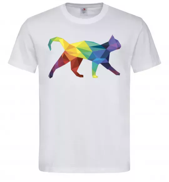 Чоловіча футболка Яскравий кіт Білий фото