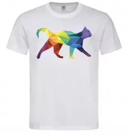 Мужская футболка Яскравий кіт Белый фото