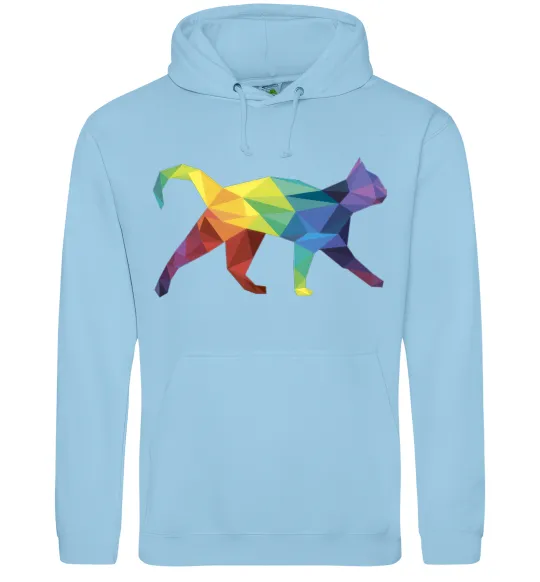 Мужская толстовка (худи) Яскравий кіт Голубой фото