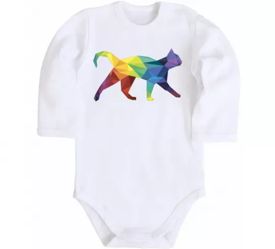 Детский боди Яскравий кіт Белый фото