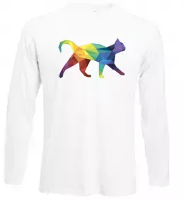 Лонгслів Яскравий кіт Білий фото