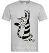 Мужская футболка Stratching cat Серый фото