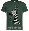 Мужская футболка Stratching cat Темно-зеленый фото