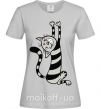 Женская футболка Stratching cat Серый фото