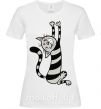 Женская футболка Stratching cat Белый фото