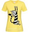 Женская футболка Stratching cat Лимонный фото