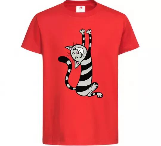 Дитяча футболка Stratching cat Червоний фото