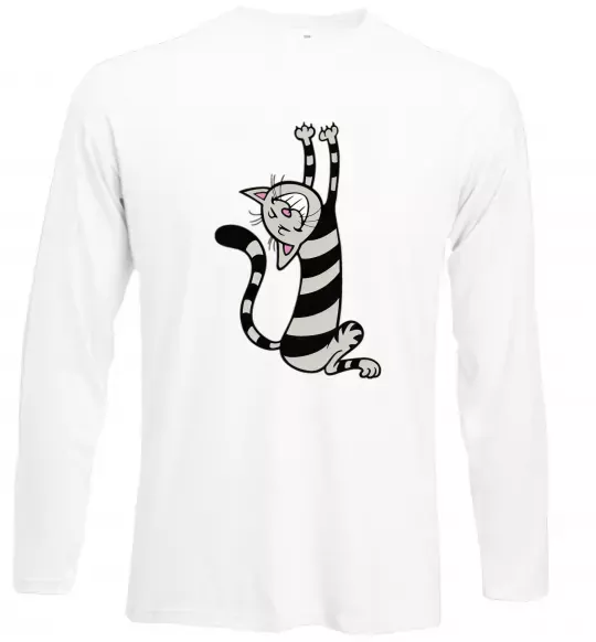 Лонгслів Stratching cat Білий фото