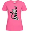 Женская футболка Stratching cat Ярко-розовый фото