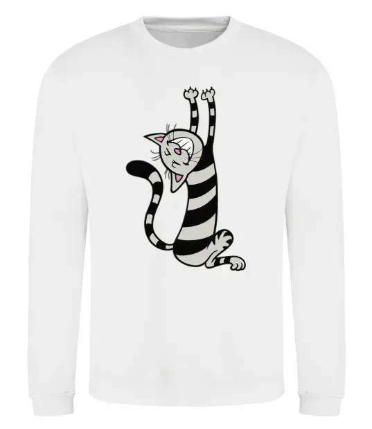 Світшот Stratching cat Білий фото