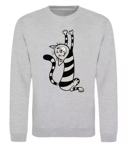 Світшот Stratching cat Сірий меланж фото