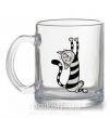Чашка скляна Stratching cat Прозорий фото