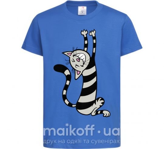 Дитяча футболка Stratching cat Яскраво-синій фото