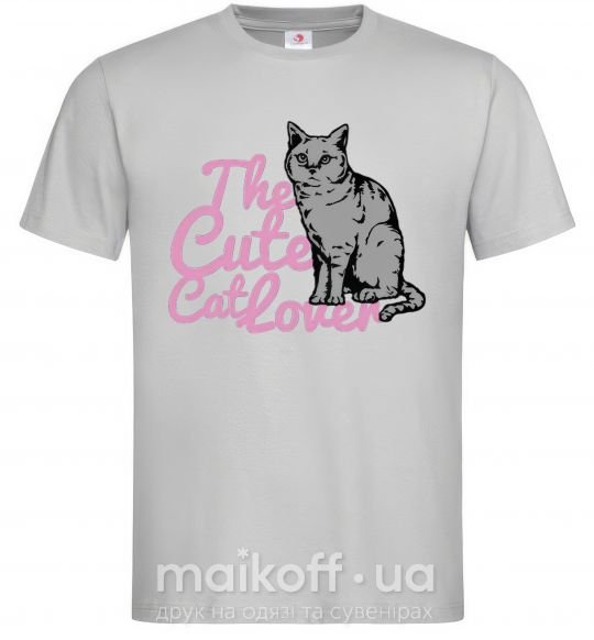 Мужская футболка 6834 The cute catlover Серый фото