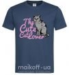 Мужская футболка 6834 The cute catlover Темно-синий фото