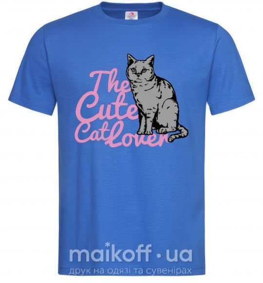 Чоловіча футболка 6834 The cute catlover Яскраво-синій фото