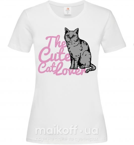 Женская футболка 6834 The cute catlover Белый фото