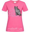 Жіноча футболка 6834 The cute catlover Яскраво-рожевий фото