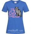 Жіноча футболка 6834 The cute catlover Яскраво-синій фото