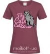 Жіноча футболка 6834 The cute catlover Бордовий фото