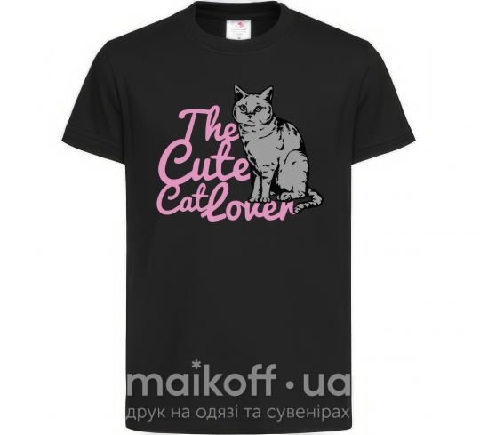 Дитяча футболка 6834 The cute catlover Чорний фото