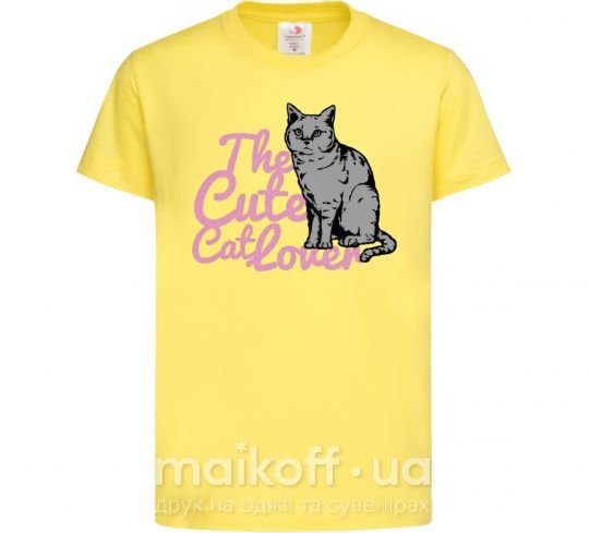 Дитяча футболка 6834 The cute catlover Лимонний фото