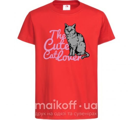 Детская футболка 6834 The cute catlover Красный фото